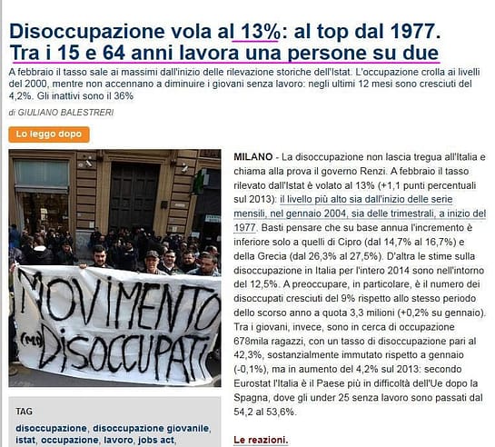 istat disoccupazione